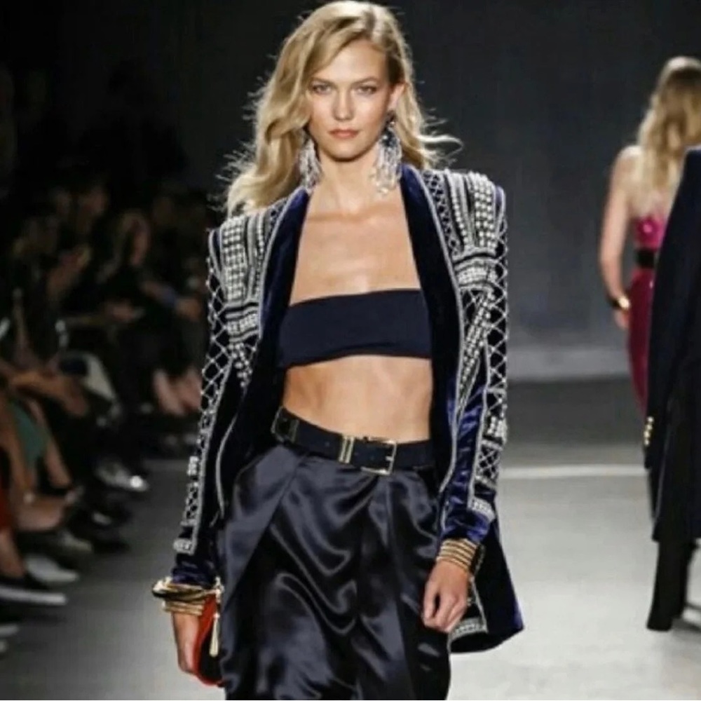 BALMAIN PARIS x H&M LIMITED EDITION BLACK BANDEAU TOP